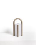 Lampe de table portable Leros, petite, en polyéthylène et acier