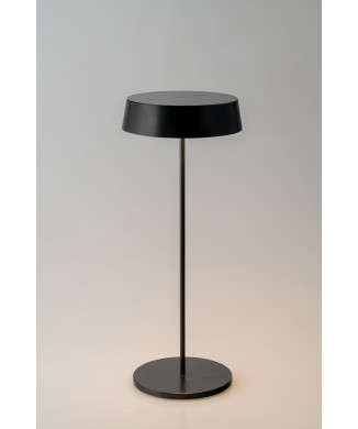 Lampe de table LED rechargeable noire 2,2 W 192 lm 3000 K, dimmable, IP54, 29,5 x 12 x 12 cm