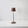 Lampe de table LED rechargeable, couleur bronze, 2,2 W, 190 lm, 3000 K, dimmable, IP54, 7 x 25 cm