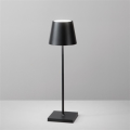 Lampe de table LED rechargeable noire 2,2 W 190 lm 3000 K, intensité variable, IP54, 7 x 25 cm