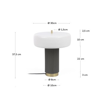 Lampe de table Serenella en métal peint blanc et vert