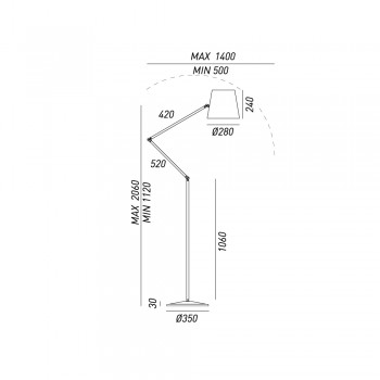 Lampadaire orientable 271.08.OF REPORTER IL FANALE
