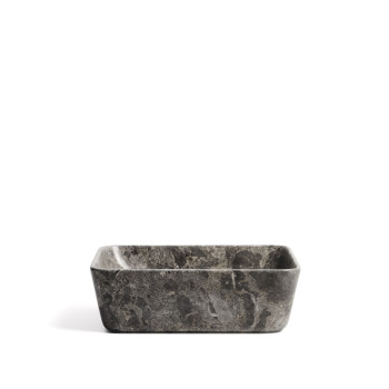 Vasque à poser Darnen en marbre gris 40 x 40 cm