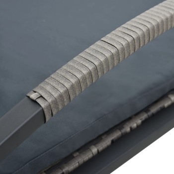 Chaises longues avec table basse en polyrotin