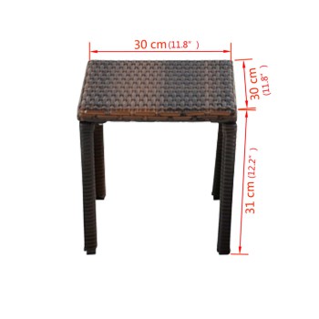 Chaises longues avec table basse en polyrotin