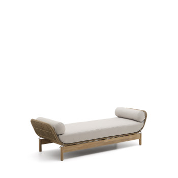 Bain de soleil beige Catalina en corde et bois d'acacia massif FSC 100%