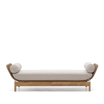 Lit bébé Catalina gris en corde et bois d'acacia massif FSC 100%