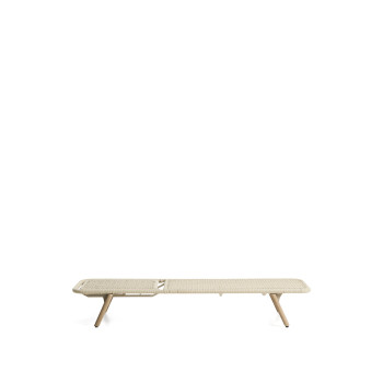 Lit bébé Dandara en acier, corde écrue et pieds en bois d'acacia massif certifié FSC 100%