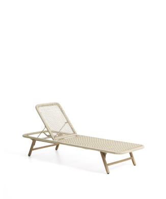 Lit bébé Dandara en acier, corde écrue et pieds en bois d'acacia massif certifié FSC 100%