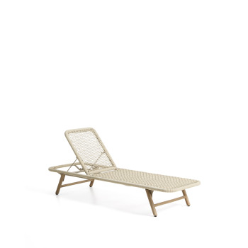 Lit bébé Dandara en acier, corde écrue et pieds en bois d'acacia massif certifié FSC 100%