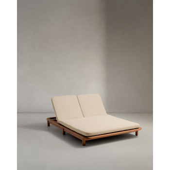 Bain de soleil double Turqueta en teck massif 100 % certifié FSC