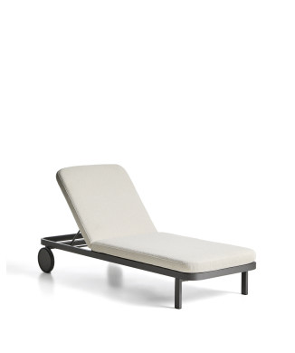 Lit de bronzage Kionia en aluminium graphite.