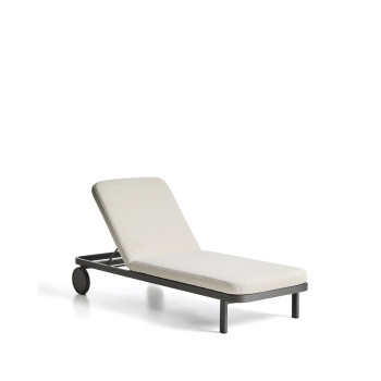 Lit de bronzage Kionia en aluminium graphite.