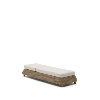 Chaise longue Meria en rotin synthétique et pieds en bois d'acacia massif 100 % certifié FSC