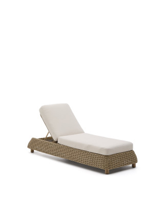 Bain de soleil Meria en rotin synthétique et pieds en bois d'acacia massif 100% FSC