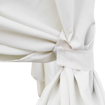 Chaise longue avec rideaux en polyrotin marron