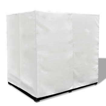 Chaise longue avec rideaux en polyrotin marron