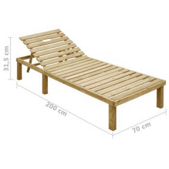 Chaise longue en bois de pin imprégné