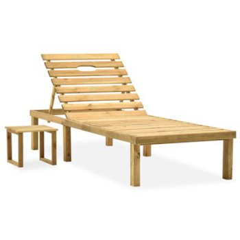 Chaise longue en bois de pin imprégné