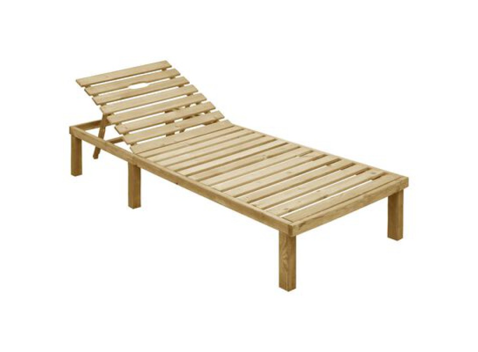 Chaise longue en bois de pin imprégné