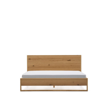 Lit Alguema avec placage en chêne et finition naturelle pour un matelas de 180 x 200 cm