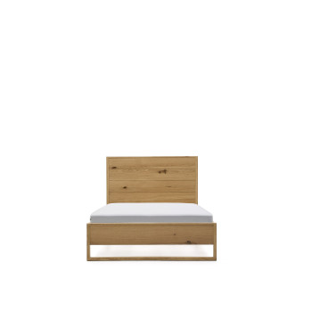 Lit Alguema avec placage en chêne et finition naturelle pour un matelas 90 x 190 cm