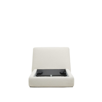 Lit déhoussable Martina en chenille écru pour matelas 90 x 200 cm