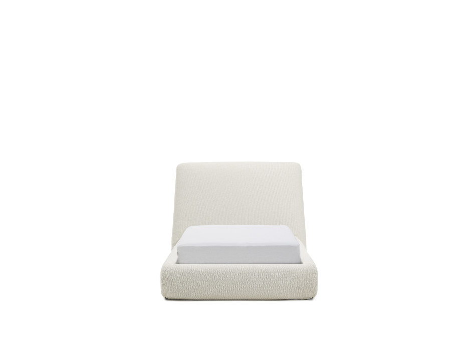 Lit déhoussable Martina en chenille écru pour matelas 90 x 200 cm