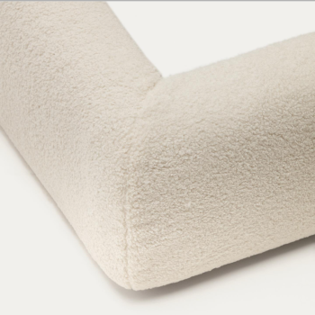 Lit Martina déhoussable en cuir d'agneau écru 