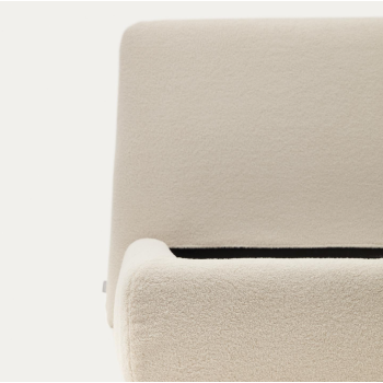 Lit Martina déhoussable en cuir d'agneau écru 