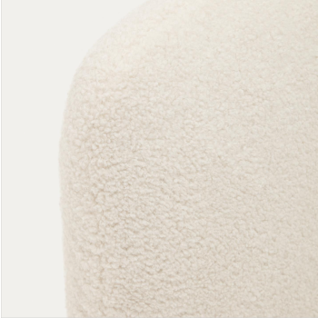 Lit Martina déhoussable en cuir d'agneau écru 