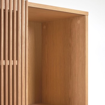 Bibliothèque Beyla en bois massif et placage chêne 84,5 x 170 cm FSC 100%