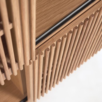 Bibliothèque Beyla en bois massif et placage chêne 84,5 x 170 cm FSC 100%