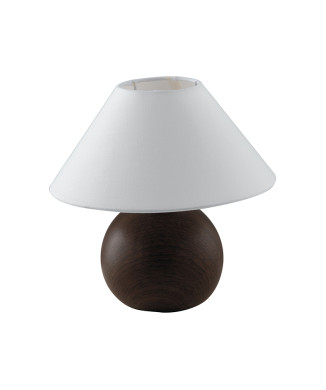 Lampe en bois de chêne chêne/blanc 1 x E14 23 x 23 cm