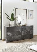 Buffet 3 portes MIRO, coloris noir
