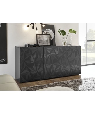Buffet 3 portes PRISMA, coloris noir