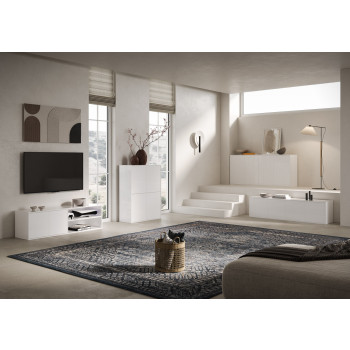 Buffet / Meuble TV / Buffet haut Lumina Blanc brillant - Buffet haut 4 portes 90x35x120 cm Lumina Blanc brillant