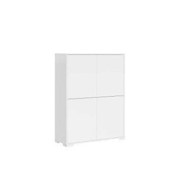 Buffet / Meuble TV / Buffet haut Lumina Blanc brillant - Buffet haut 4 portes 90x35x120 cm Lumina Blanc brillant