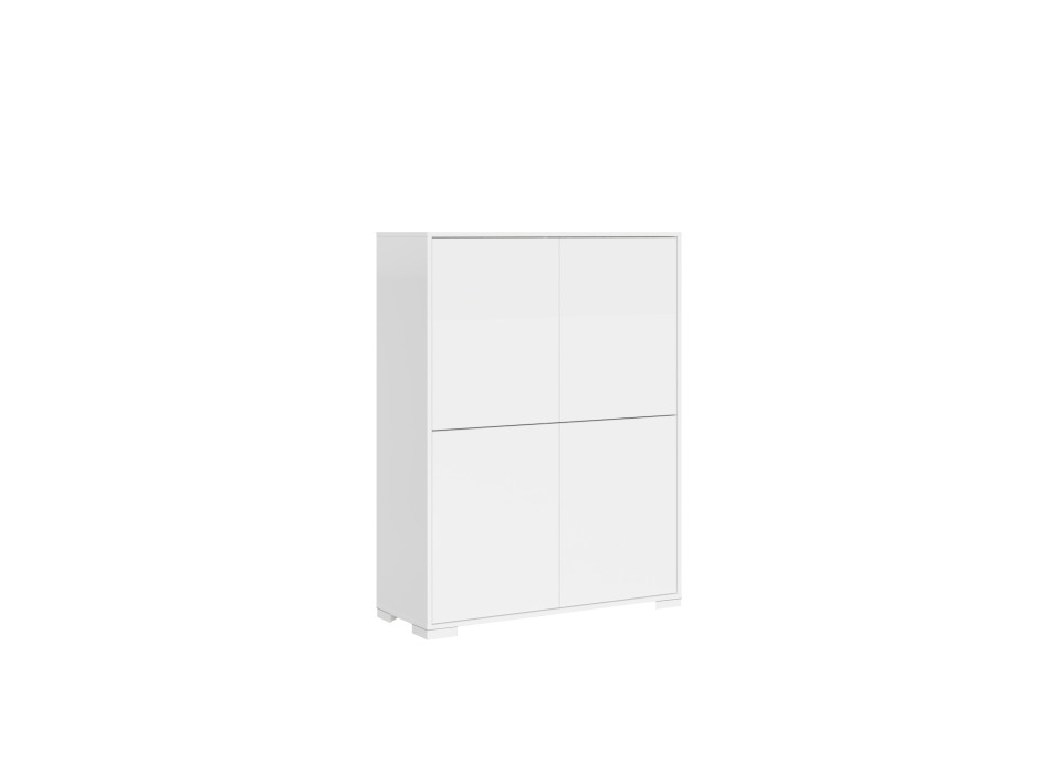 Buffet / Meuble TV / Buffet haut Lumina Blanc brillant - Buffet haut 4 portes 90x35x120 cm Lumina Blanc brillant