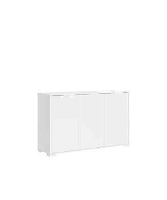 Buffet/meuble TV/buffet haut Lumina blanc brillant - Buffet 3 portes 130 x 40 x 83 cm Lumina blanc brillant