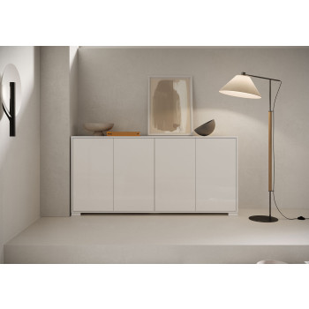 Buffet/meuble TV/buffet haut Lumina blanc brillant - Buffet 4 portes 172 x 40 x 83 cm Lumina blanc brillant