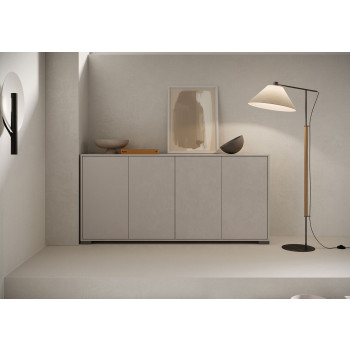 Buffet/meuble TV/buffet haut Lumina blanc brillant - Buffet 4 portes 172 x 40 x 83 cm Lumina blanc brillant