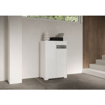 Buffet / Meuble TV / Buffet haut Riflesso Blanc brillant - Buffet haut 2 portes 70x35x110 cm Riflesso Blanc brillant