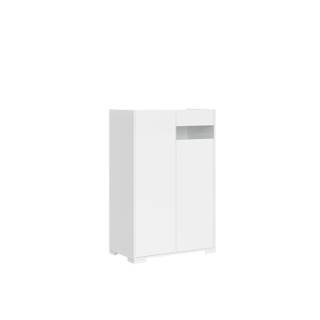 Buffet / Meuble TV / Buffet haut Riflesso Blanc brillant - Buffet haut 2 portes 70x35x110 cm Riflesso Blanc brillant