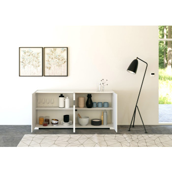 Buffet / Meuble TV / Buffet haut Riflesso Blanc brillant - Buffet 4 portes 172x40x81 cm Riflesso Blanc brillant