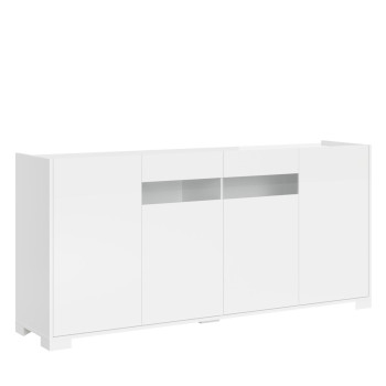 Buffet / Meuble TV / Buffet haut Riflesso Blanc brillant - Buffet 4 portes 172x40x81 cm Riflesso Blanc brillant