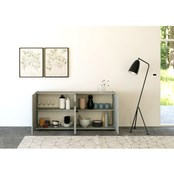 Buffet / Meuble TV / Buffet haut Riflesso Blanc brillant - Buffet 4 portes 172x40x81 cm Riflesso Blanc brillant