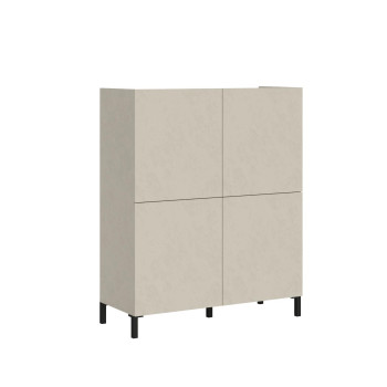 Buffet/meuble TV/buffet haut Solaria blanc brillant - Buffet haut 4 portes Solaria blanc brillant 90 x 35 x 110 cm