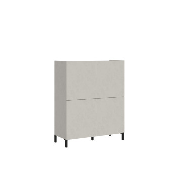 Buffet/meuble TV/buffet haut Solaria blanc brillant - Buffet haut 4 portes Solaria blanc brillant 90 x 35 x 110 cm