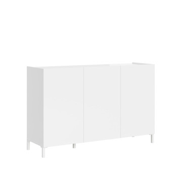 Buffet/meuble TV/buffet haut Solaria blanc brillant - Buffet 3 portes 130 x 40 x 84 cm Solaria blanc brillant